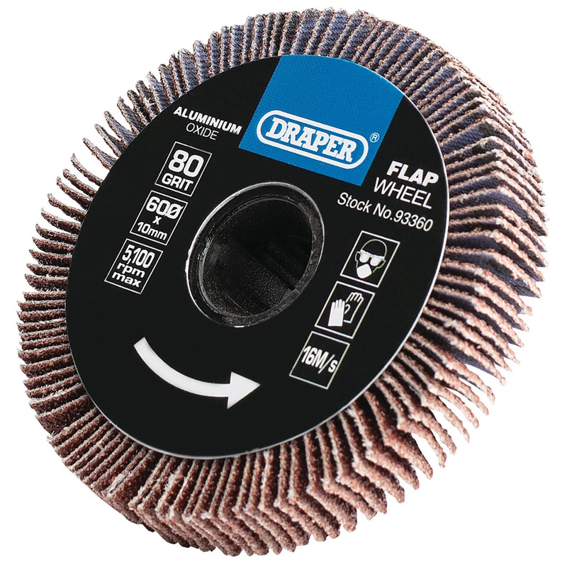 Draper Aluminium Oxide Flap Wheel 10x60mm 80 Grit