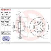 Brembo 2 x Internally Vented Front Brake Discs 09.D769.11