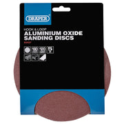 Draper Sanding Discs 180mm 120 Grit Hook and Loop (Pack of 5)
