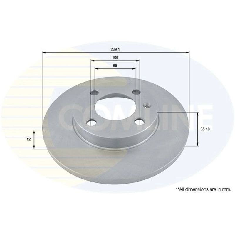 Comline 2 x Solid Front Brake Discs ADC1402