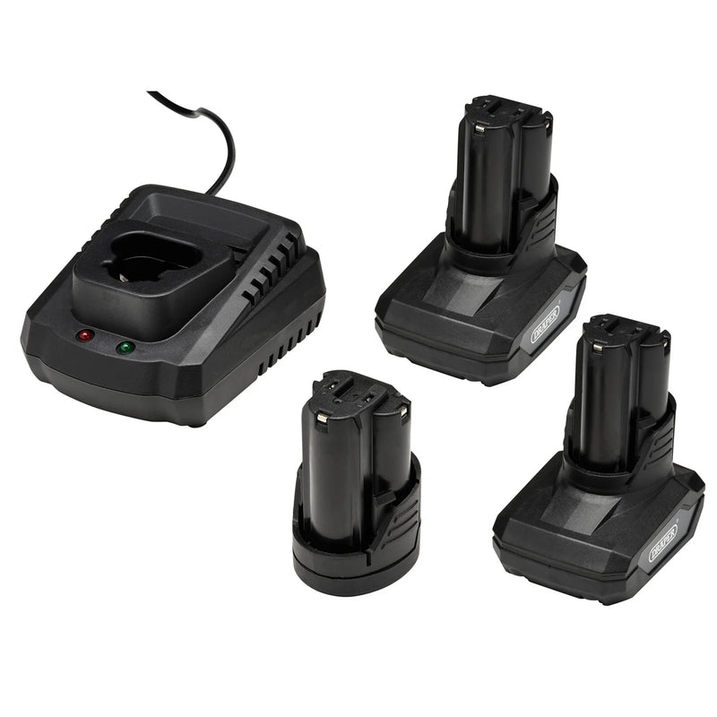 Draper 12V Drill Drive & Ratchet Kit with 2 x 4.0Ah Batteries