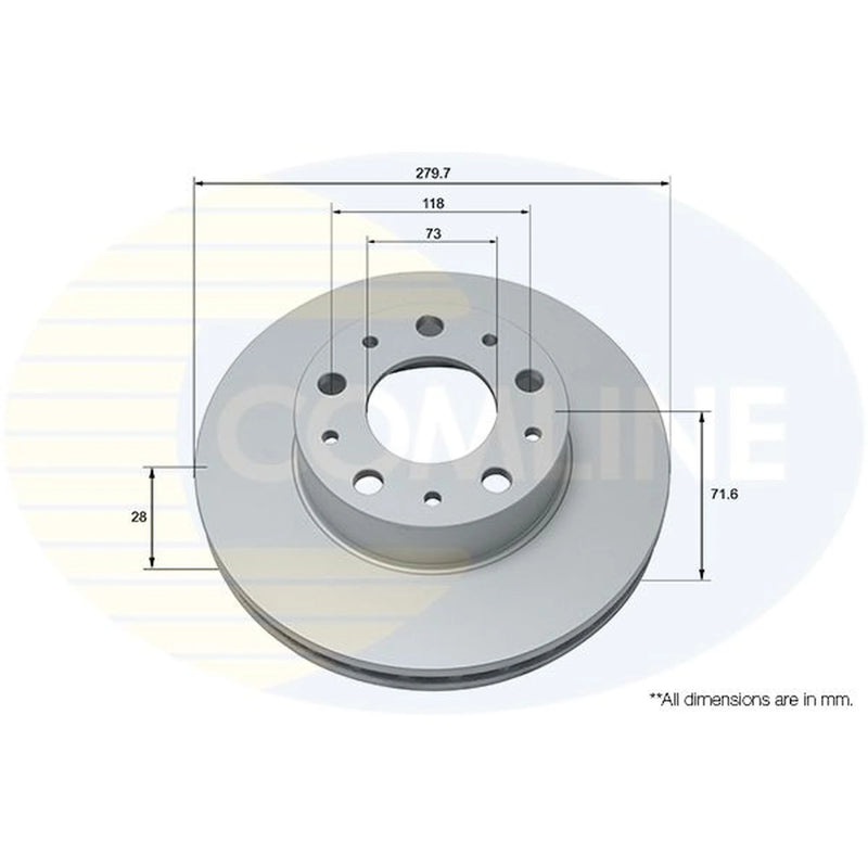 Comline 2 x Front Brake Discs ADC2834V