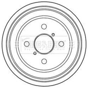 Borg & Beck Brake Drum Assembly Rear BBR7217