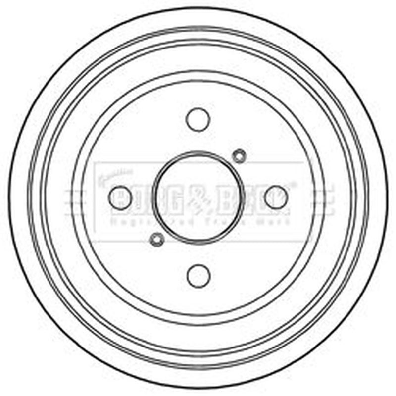Borg & Beck Brake Drum Assembly Rear BBR7217