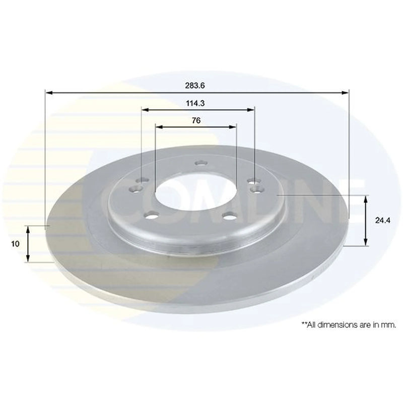 Comline 2 x Solid Rear Brake Discs ADC2410