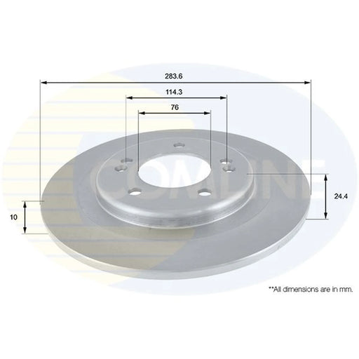 Comline 2 x Solid Rear Brake Discs ADC2410