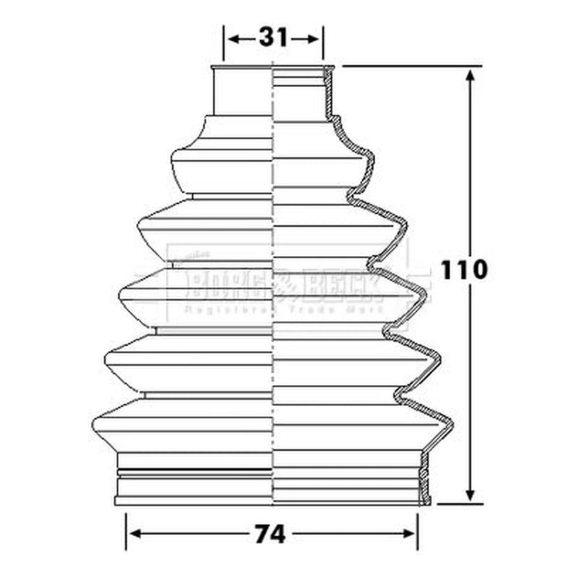 Borg & Beck Drive Shaft Bellow Kit Front Left Thermoplast BCB6232