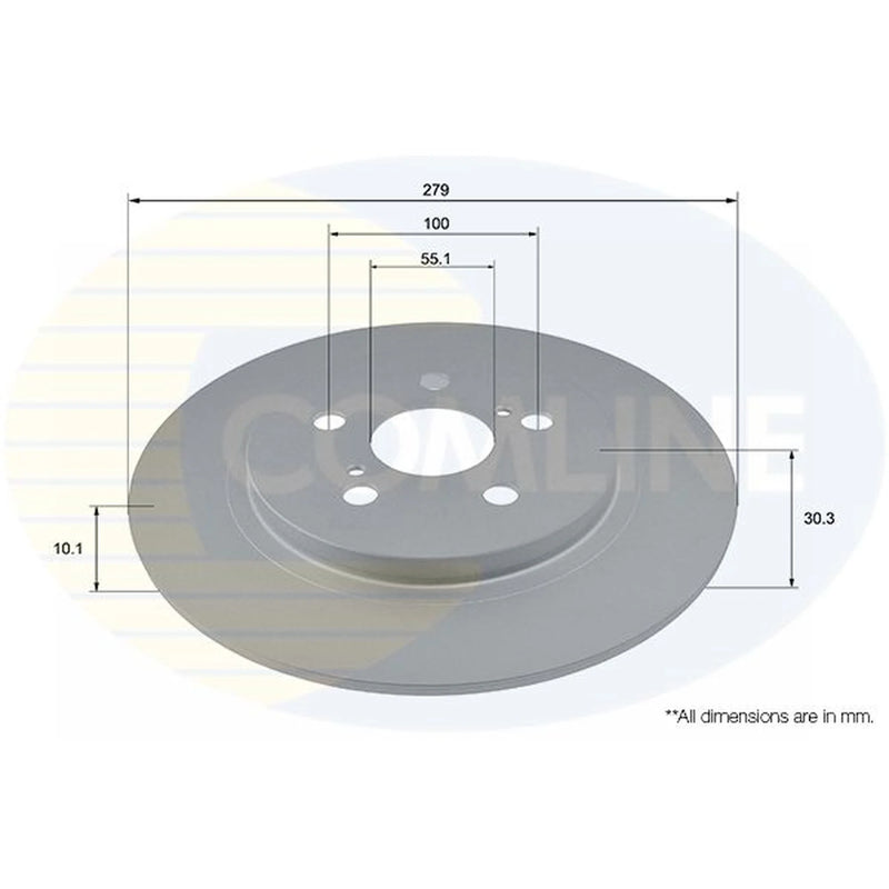 Comline 2 x Solid Rear Brake Discs ADC2814