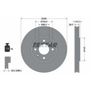 Textar 2 x Externally Vented Front Brake Discs 92107800