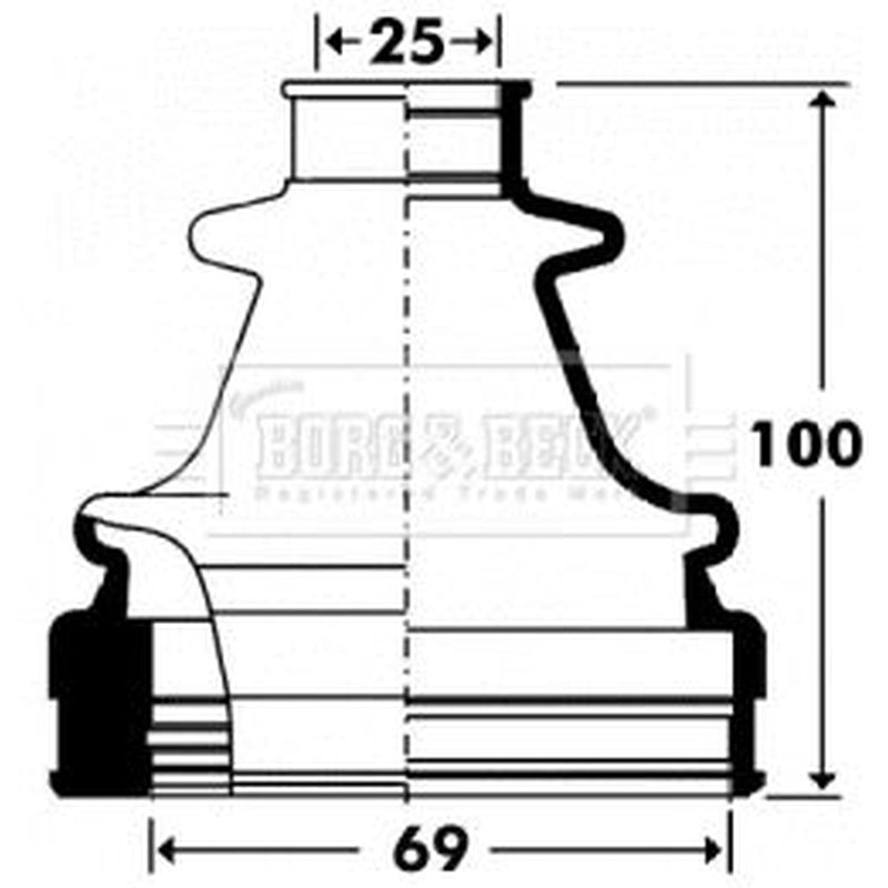 Borg & Beck Drive Shaft Bellow Kit Front Left BCB2902