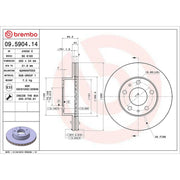 Brembo 2 x Front Brake Discs 09.5904.14