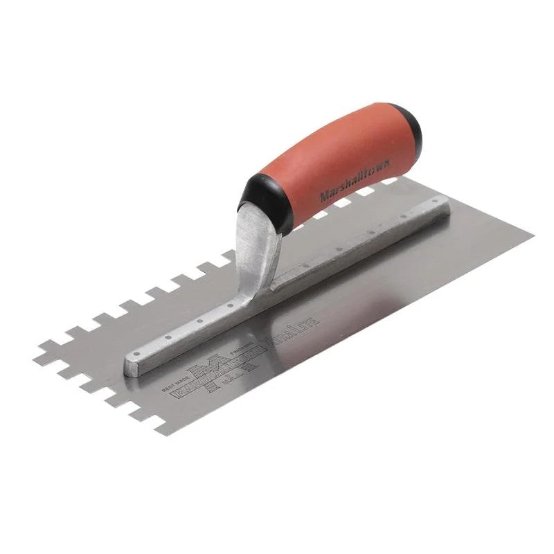 Marshalltown 10mm Carbon Steel Square Notched Trowel DuraSoft® Handle
