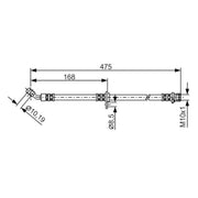 Bosch Brake Hydraulic Hose Line Rear Left 1 987 481 327