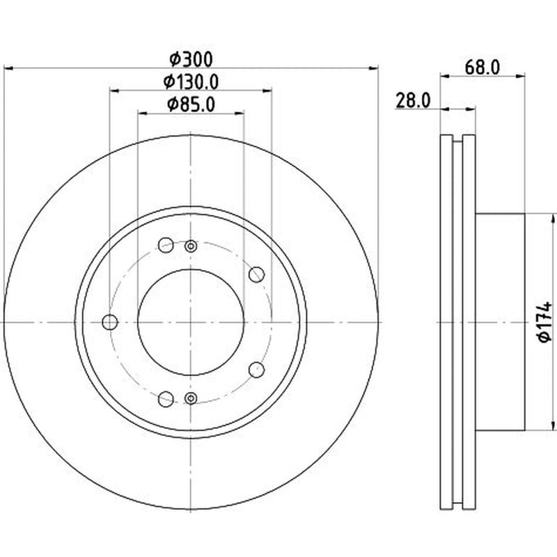 DON 2 x Internally Vented Front Brake Discs PCD23142