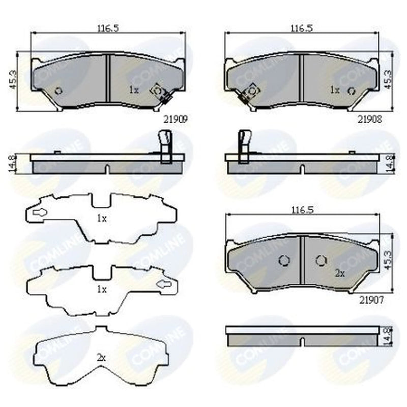 Comline 4 x Front Brake Pad Set CBP31777