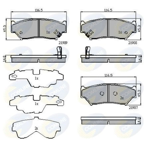 Comline 4 x Front Brake Pad Set CBP31777