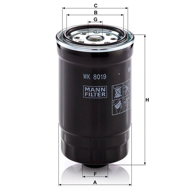 MANN-FILTER Fuel Filter Element WK 8019 OE 319224H000 319224H001 319224H900