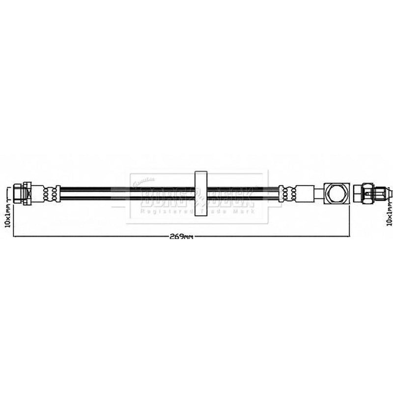 Borg & Beck Brake Hydraulic Hose Line Rear Left BBH8403