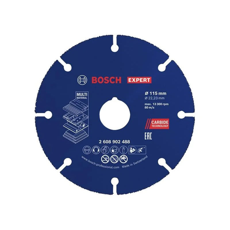 Bosch Powertool Accessories EXPERT Multi Material Carbide Cutting Disc 115mm