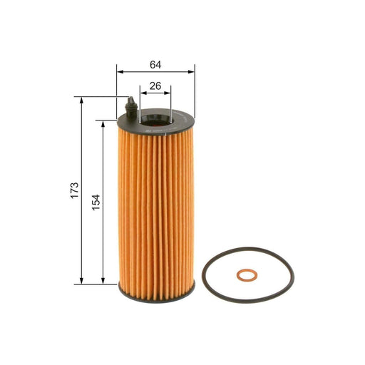 Genuine Bosch Car Oil Filter P7072 Fits Bmw 1 118D - 2.0 - 07-11 F026407072 Bosch  - Town Parts