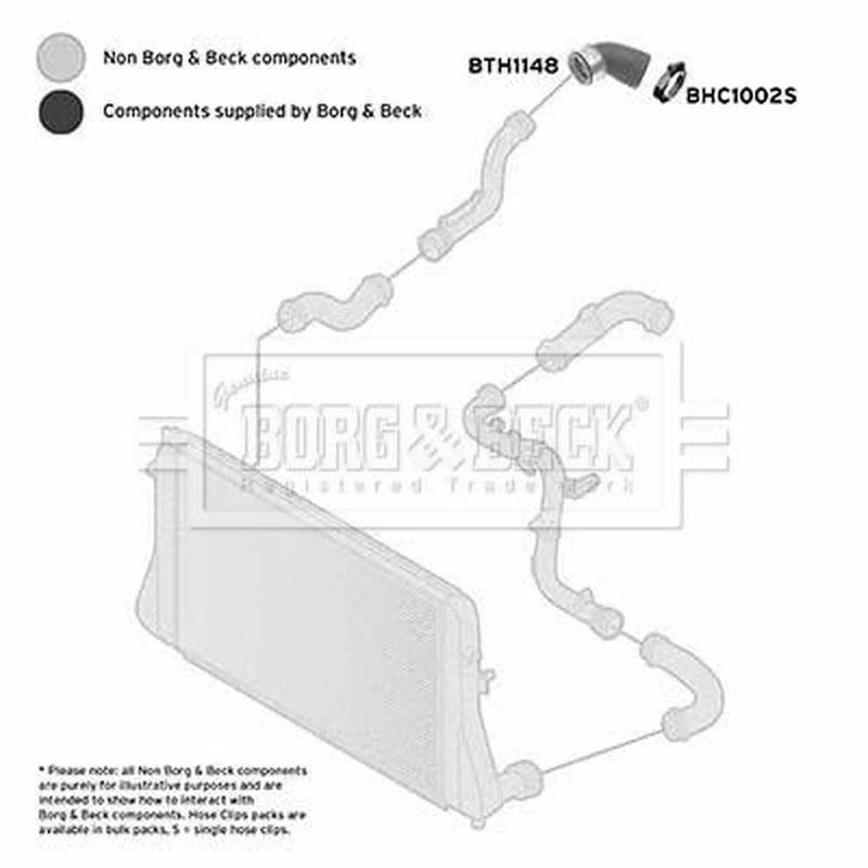 Borg & Beck Intercooler Turbo Charge Air Hose Lower BTH1148