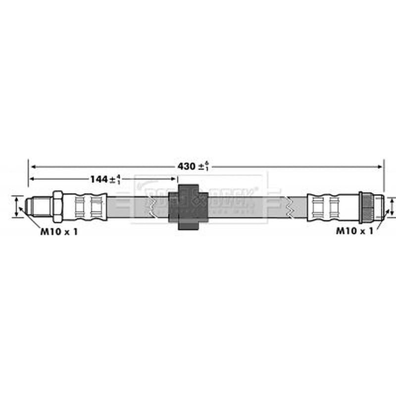 Borg & Beck Brake Hydraulic Hose Line Front Left BBH7177