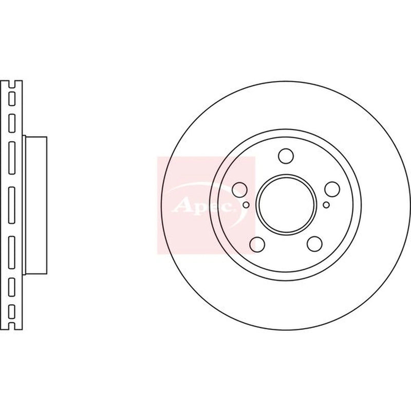 Apec 2 x Vented Front Brake Discs DSK2740