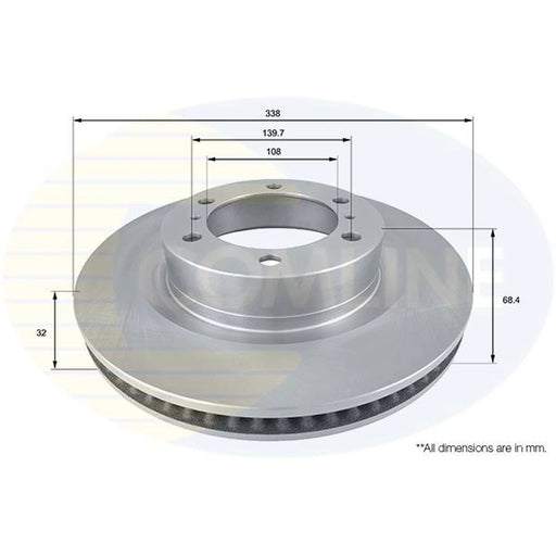 Comline 2 x Internally Vented Front Brake Discs ADC2505V