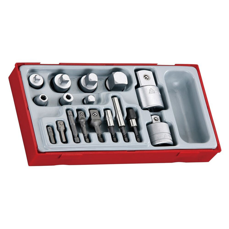 Teng Tools Socket Adaptor Set TT1 17 Pieces 1/4" 3/8" 1/2"