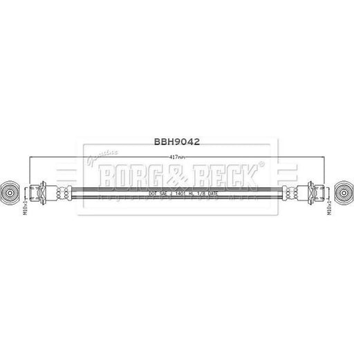 Borg & Beck Brake Hydraulic Hose Line Rear Right BBH9042