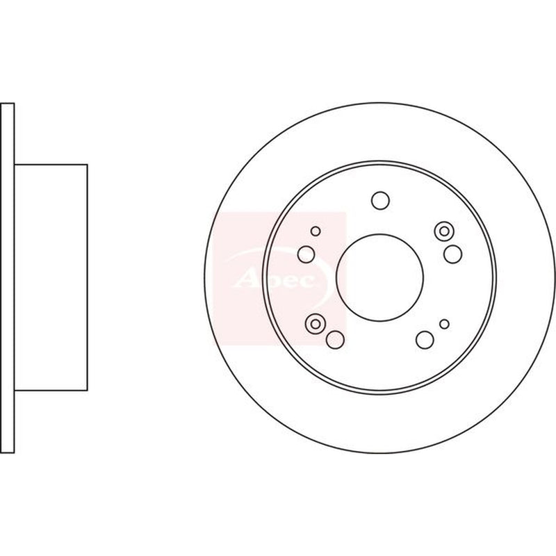 Apec 2 x Solid Rear Brake Discs DSK3221