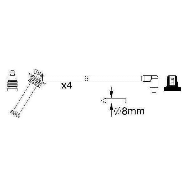 Genuine Bosch Ignition Lead B208 Fits Ford Fiesta - 1.2 - 08-17 0986357208 Bosch  - Town Parts