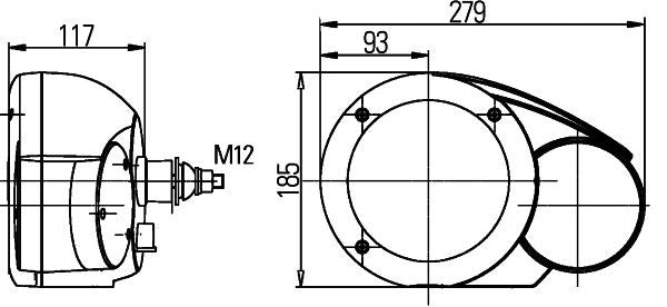 Hella Headlight Headlamp H4 Left