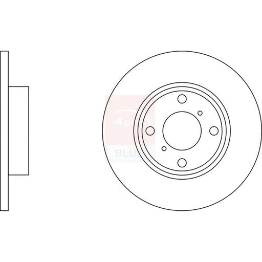 Apec 2 x Solid Front Brake Discs SDK6221