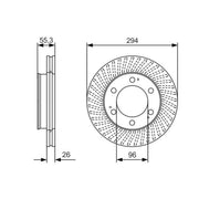 Bosch 2 x Internally Vented Front Brake Discs 0 986 479 D33