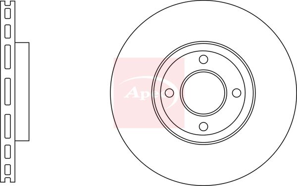 Apec 2 x Brake Disc Set Vented