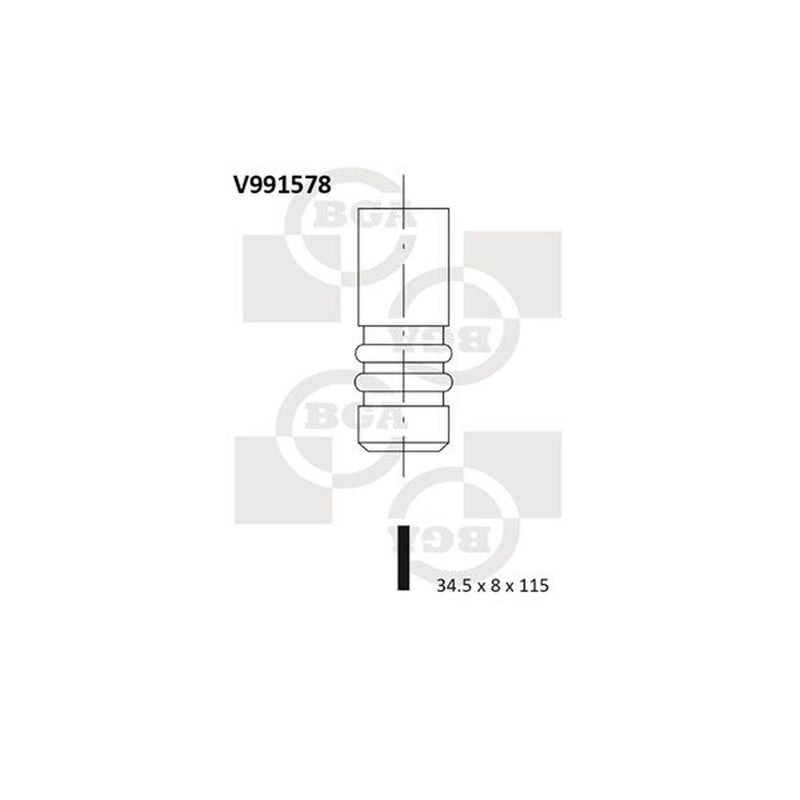 BGA Engine Exhaust Valve 34mm Head V991578