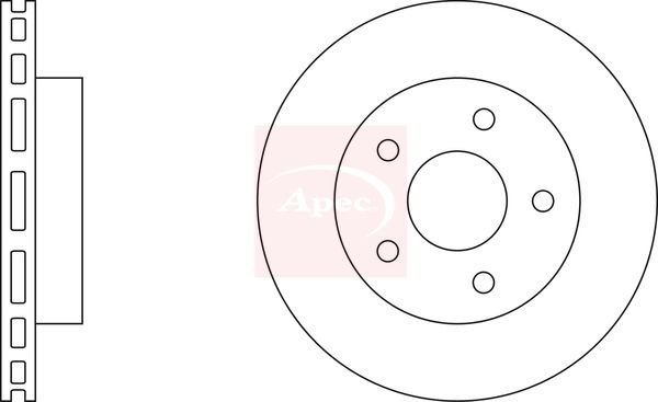 Apec 2 x Brake Disc Set Vented