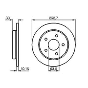 Bosch 2 x Solid Rear Brake Discs 0 986 478 196