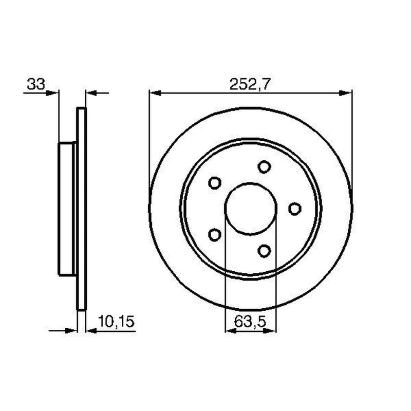 Bosch 2 x Solid Rear Brake Discs 0 986 478 196