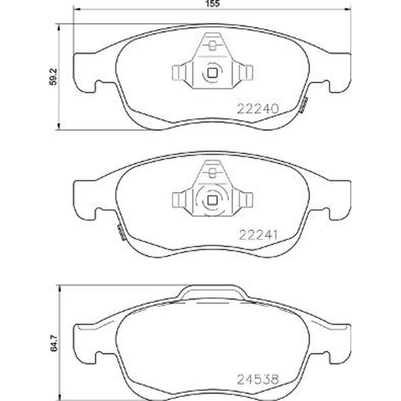 Brembo 4 x Front Brake Pad Set P23165