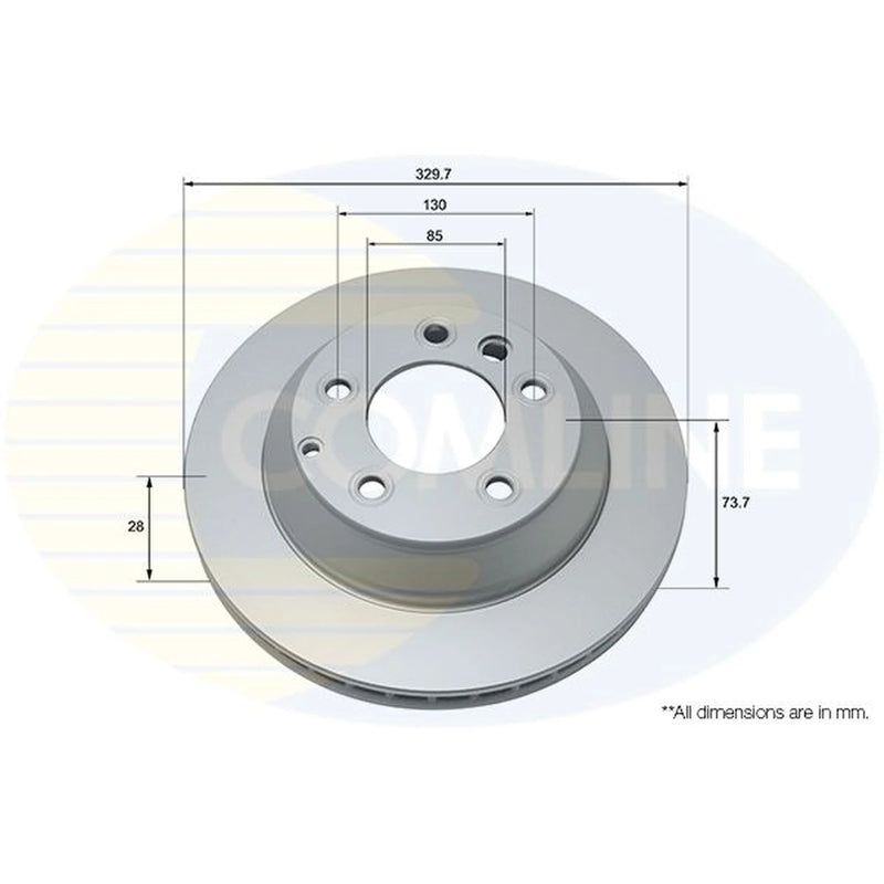 Comline 2 x Internally Vented Rear Brake Discs ADC1460V