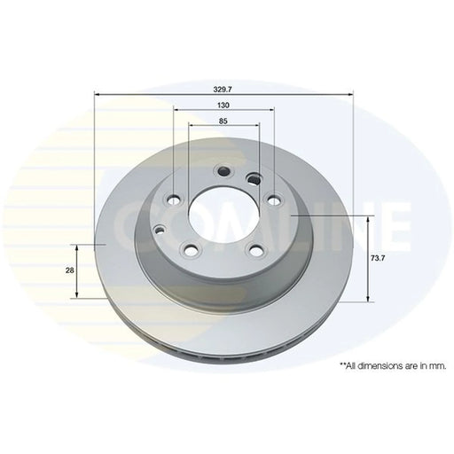 Comline 2 x Internally Vented Rear Brake Discs ADC1460V