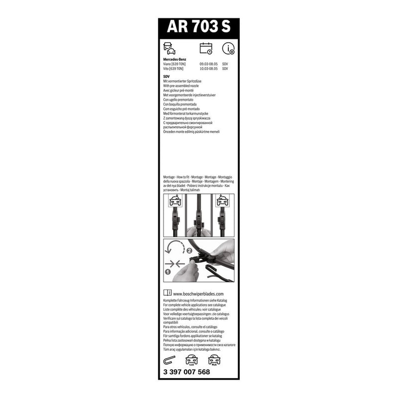 Bosch Aerotwin Front Wiper Blade Set 700mm + 650mm — AR703S