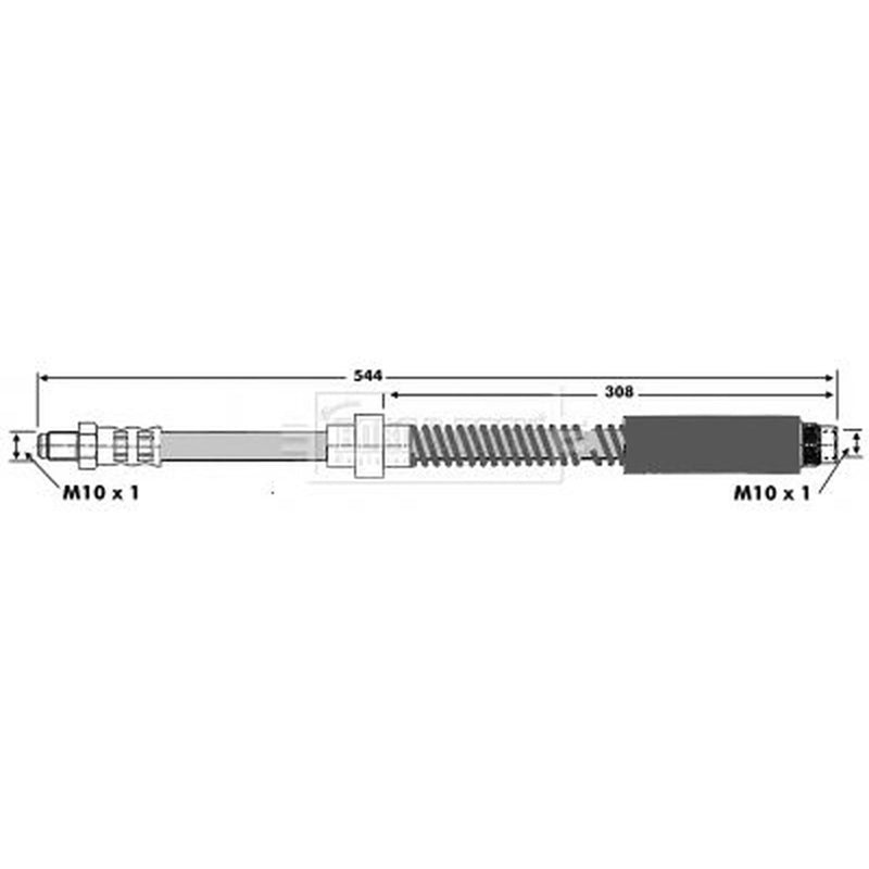 Borg & Beck Brake Hydraulic Hose Line Front Left BBH6265