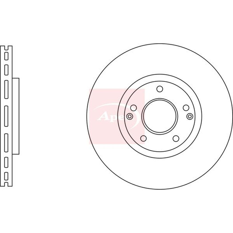 Apec 2 x Vented Front Brake Discs DSK3292