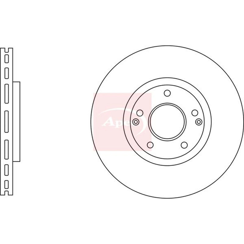 Apec 2 x Vented Front Brake Discs DSK3292