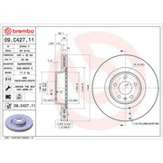 Brembo 2 x Internally Vented Front Brake Discs 09.C427.11