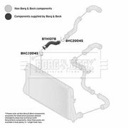 Borg & Beck Intercooler Turbo Charge Air Hose Front BTH1078
