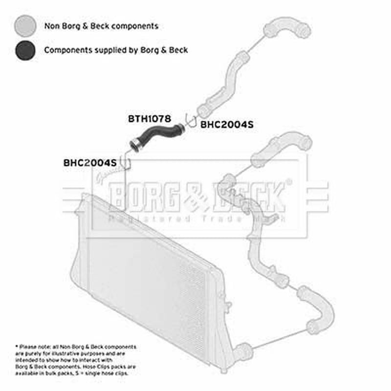 Borg & Beck Intercooler Turbo Charge Air Hose Front BTH1078